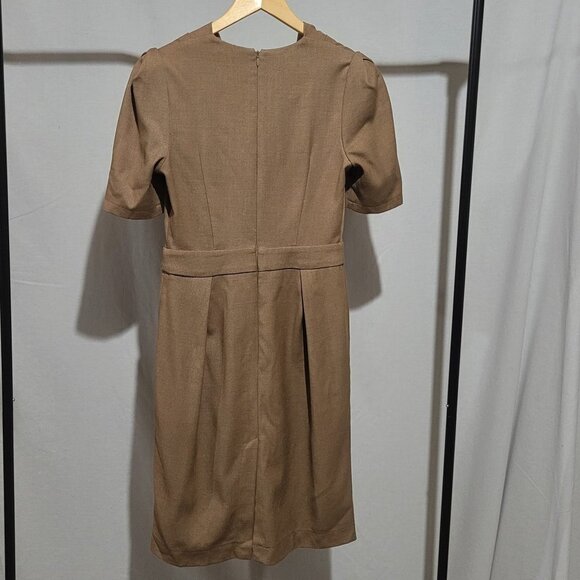 Bodybag dress by Jude Clothing brown cowl short sleeve small unlined tan neutral - Picture 4 of 16